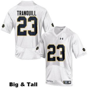 Notre Dame Fighting Irish Men's Drue Tranquill #23 White Under Armour Authentic Stitched Big & Tall College NCAA Football Jersey RSV7599VY